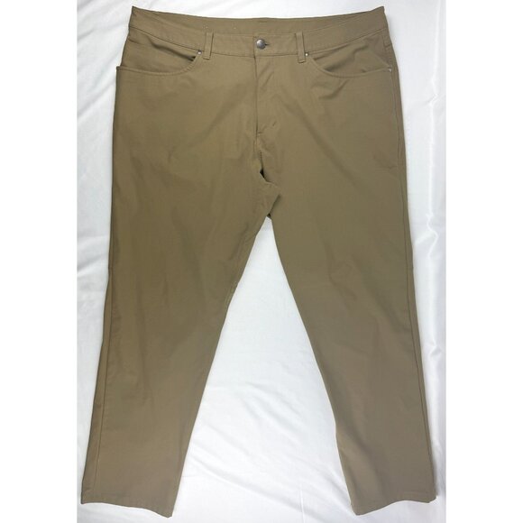 Lululemon ABC Classic Fit 5 Pocket Warpstreme Trouser Pant Men's 38 Green Golf - Picture 1 of 8